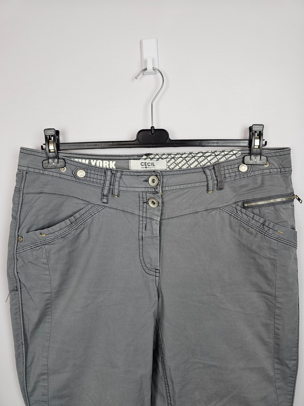 EK5687 Damen  Capri Hose von Cecil, grau, Gr. W341