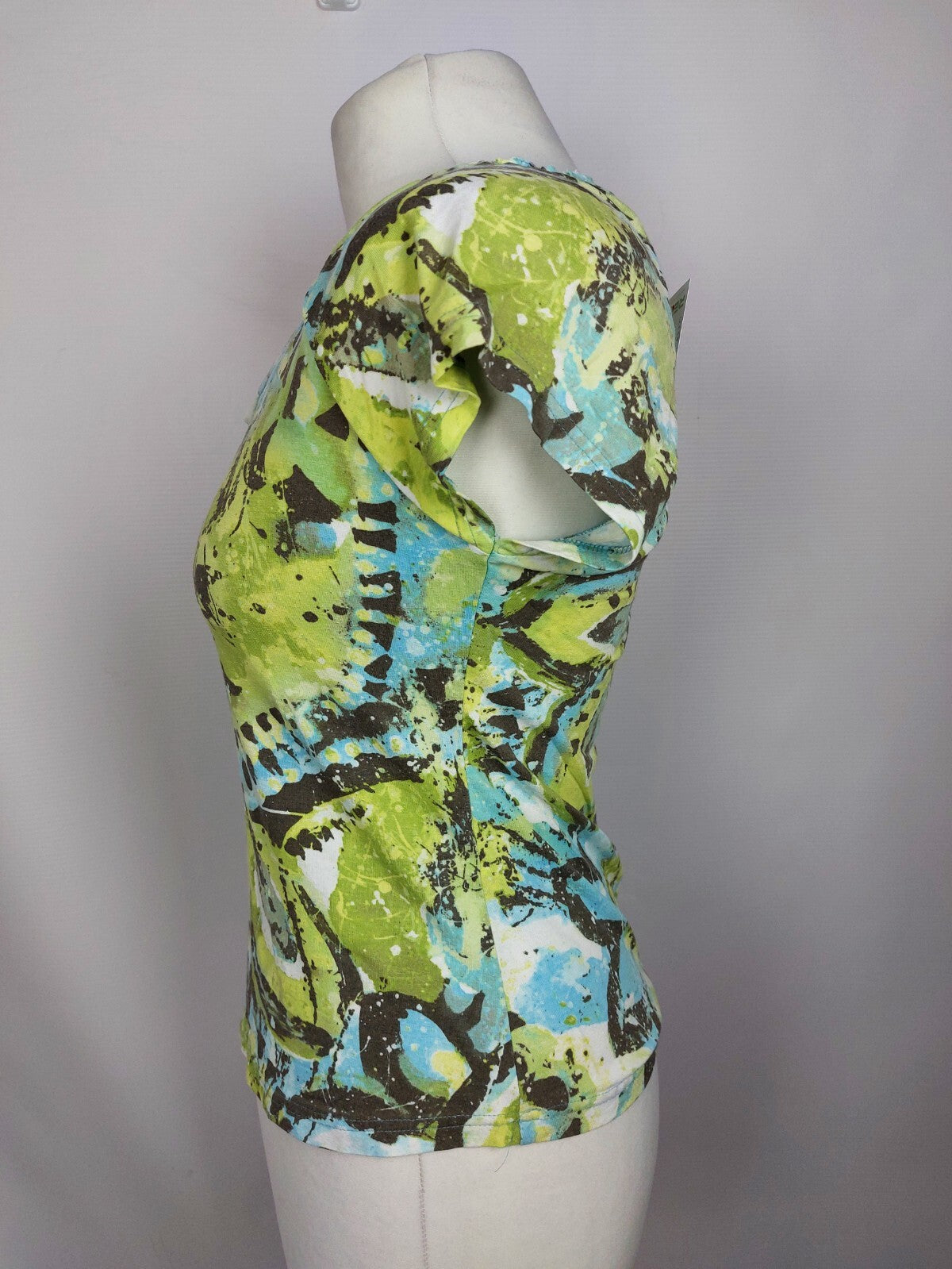 EK4777 Damen T-Shirt von Modee, grün/blau/braun, Gr. 385