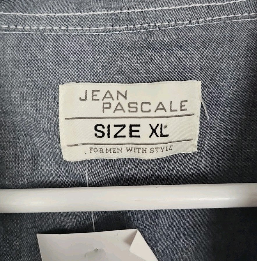 EK9217 Herrenhemd Jean Pascale Gr.XL Blau Karriert1