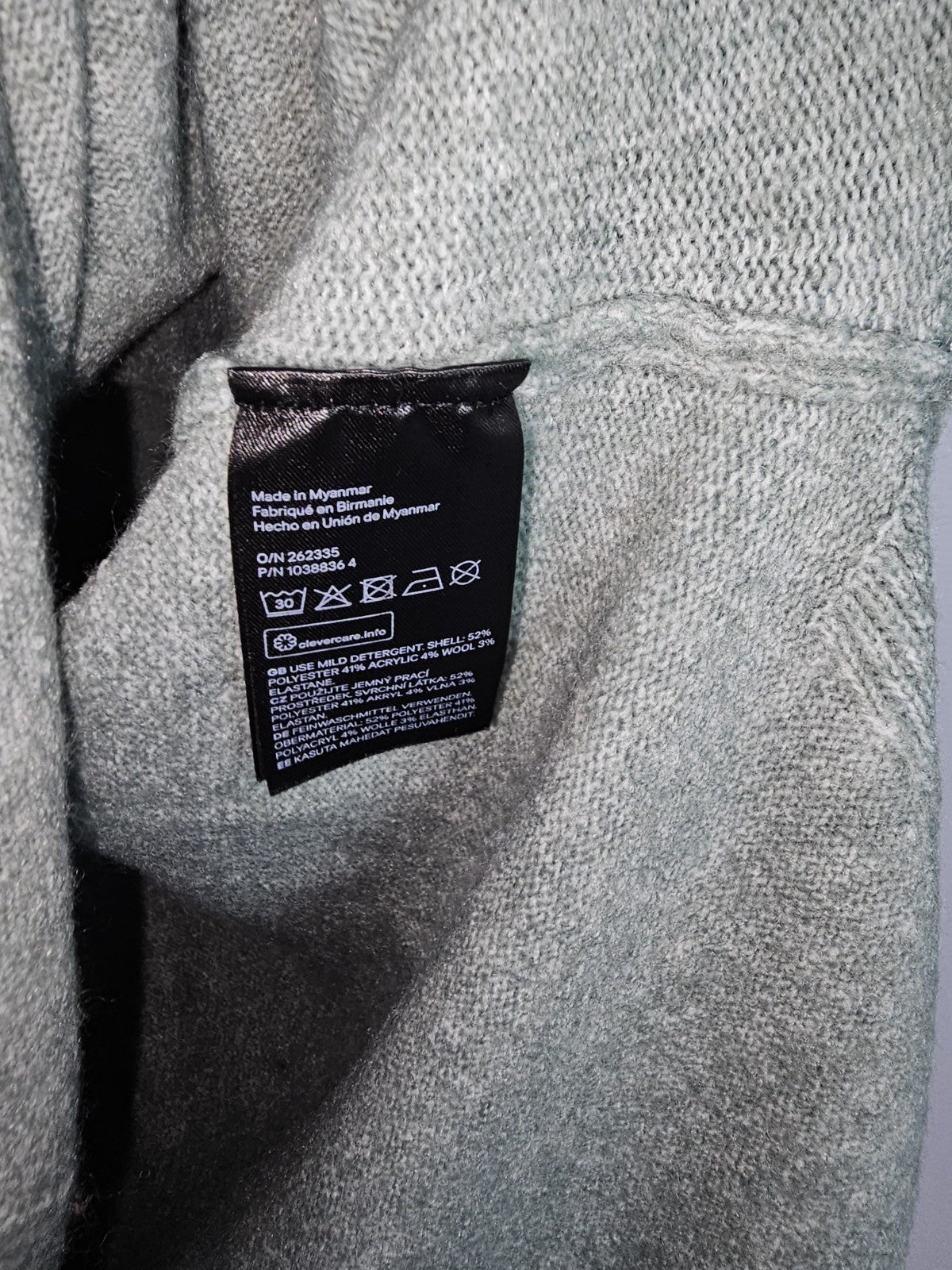 EK7913 Damen Pullover von H&M, Grau-Grün, Gr. L3