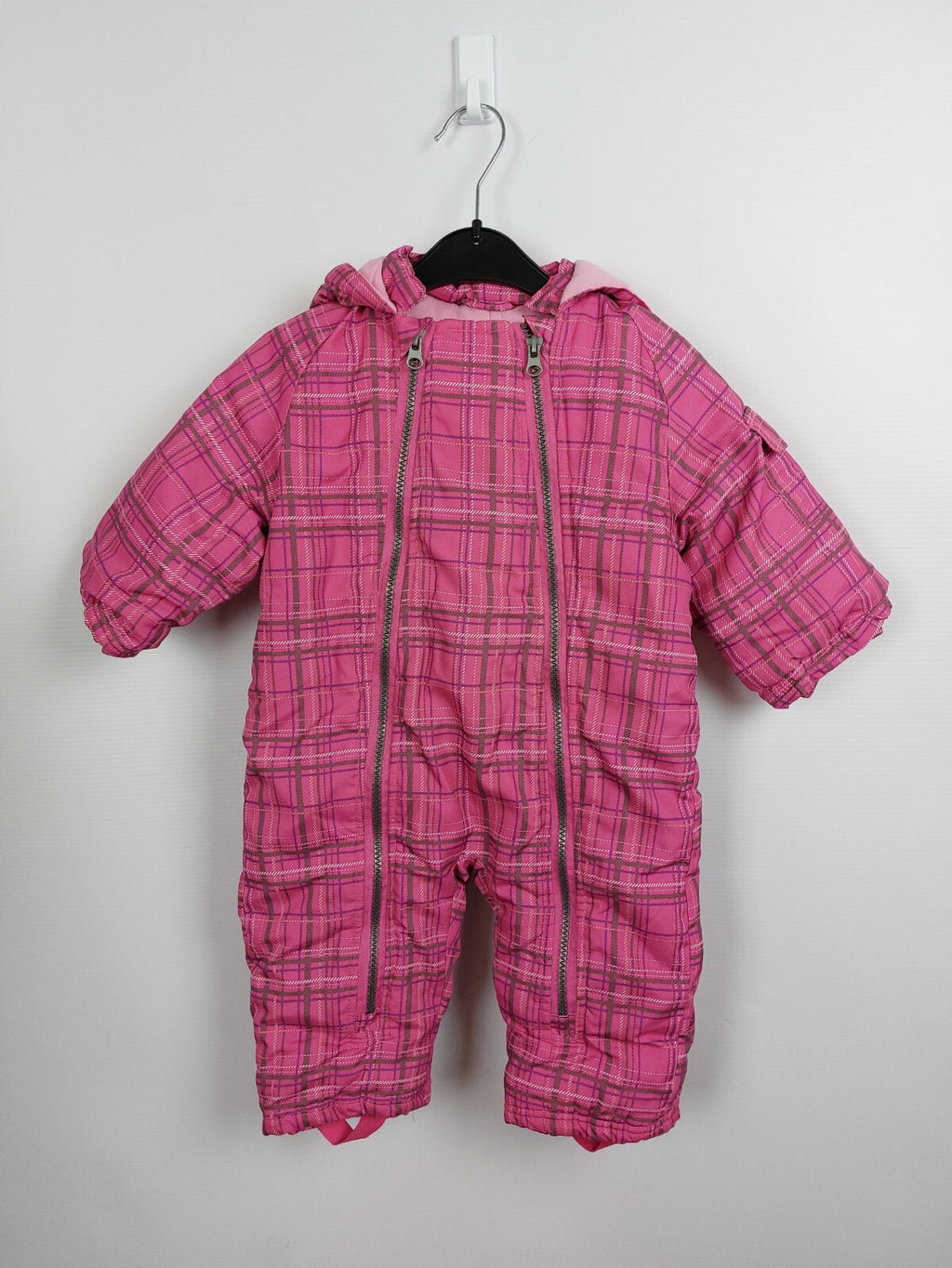 EK4493 Mädchen Schneeanzug, pink, kariert, Gr. 740