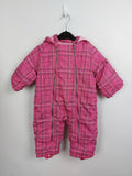 EK4493 Mädchen Schneeanzug, pink, kariert, Gr. 740