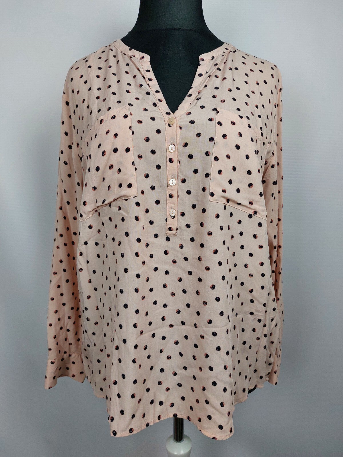 EK4804 Damen Bluse von Tom Tailor, rosa, gepunktet, Gr. 440