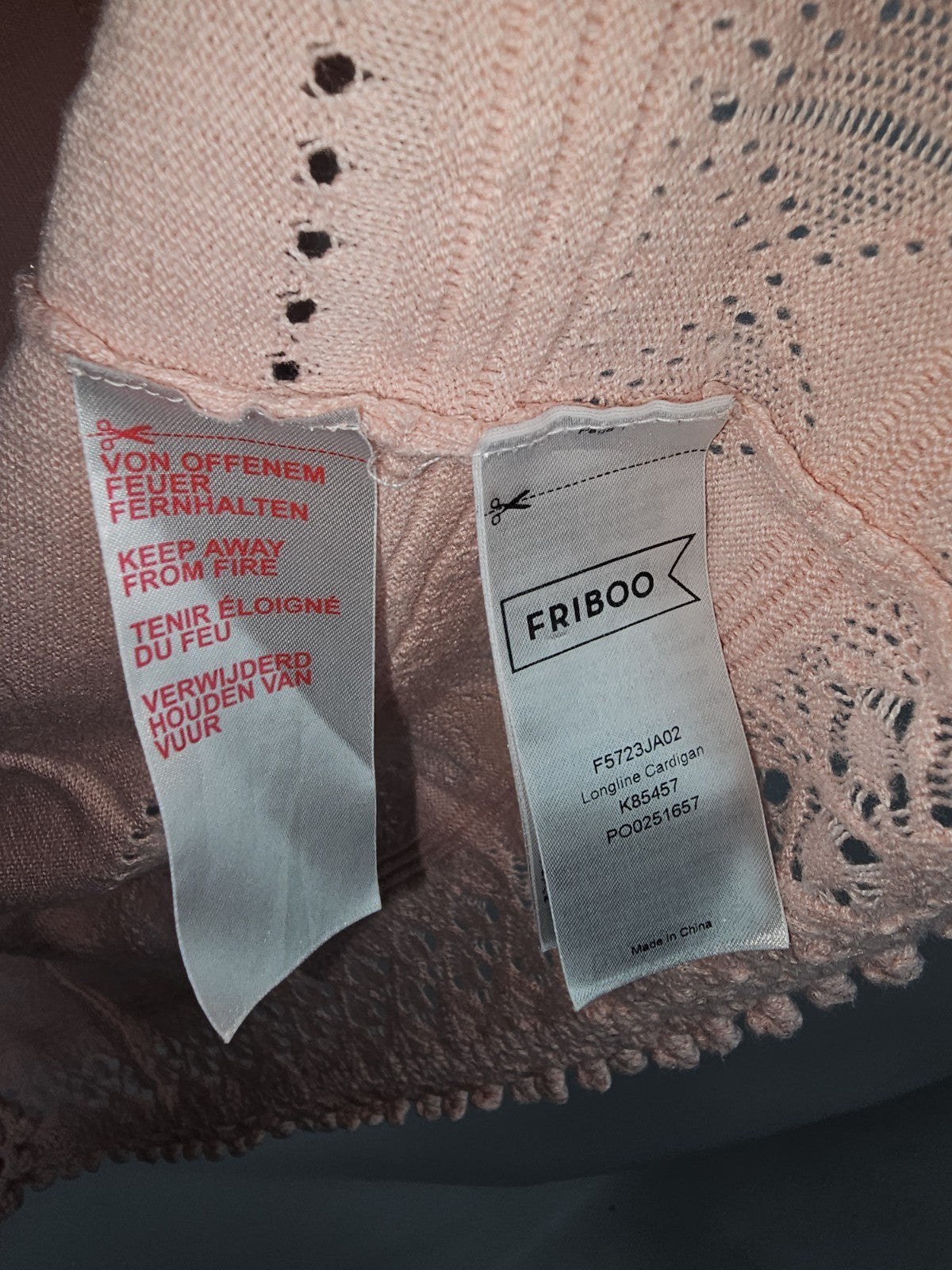 EK8247 Damen Cardigan von Friboo, Rosa, Gr. 122/1284