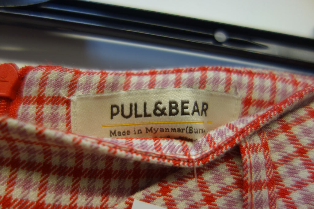 EK2628 Damen Rock von Pull&Bear Größe S beige, rot, lila karriert 3