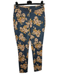 EK9928 Damen Leggins von Cest Paris, blau mit Blumenmuster, Gr.360