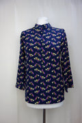 EK3935 Damen Bluse von Uniqlo, blau-rosa-gelb, Gr.XS0