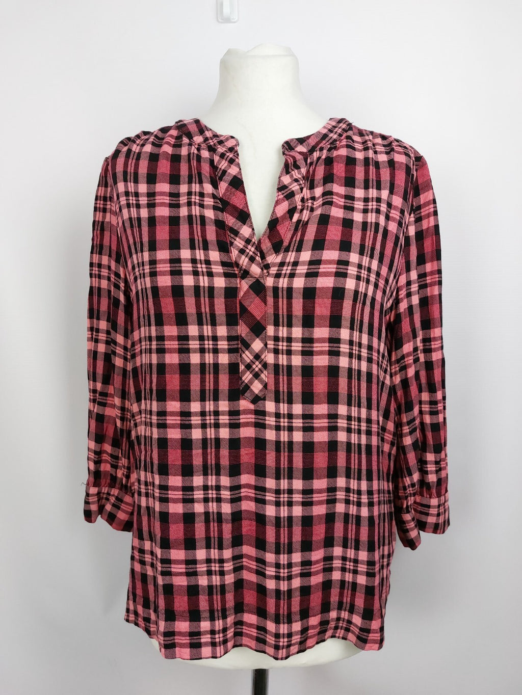 EK2968 Damen Bluse von Street One, pink/schwarz kariert, Gr. 380
