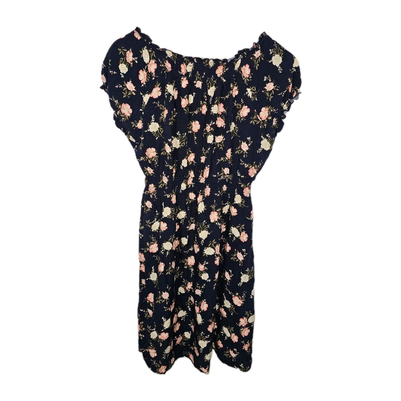EK8335 Damen Kleid von Apricot, blau Mit Blumenmuster, Gr.M2