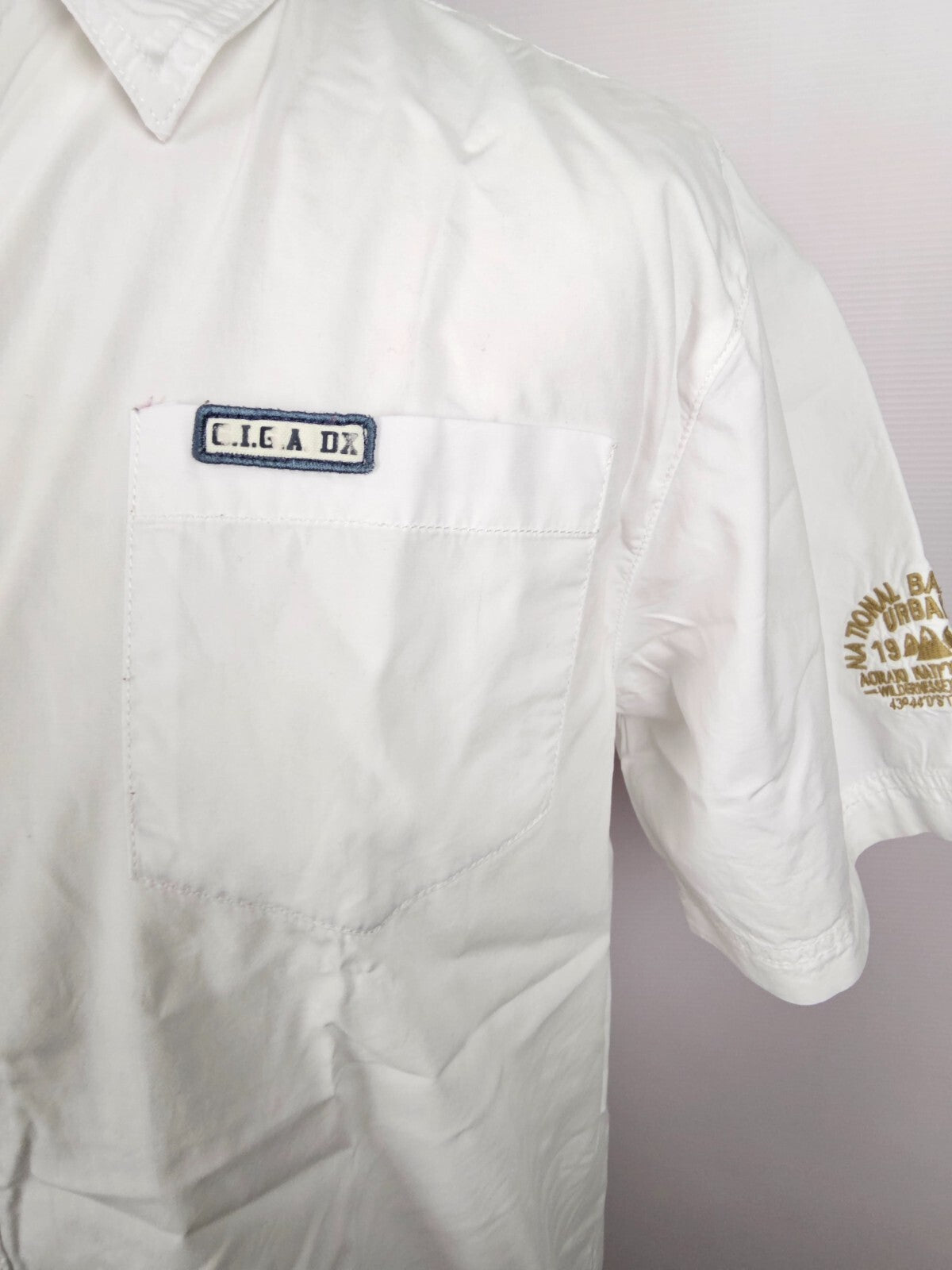 EK5356 Weißes Kurzarmhemd von G.I.G.A DX für Herren, Gr. L2