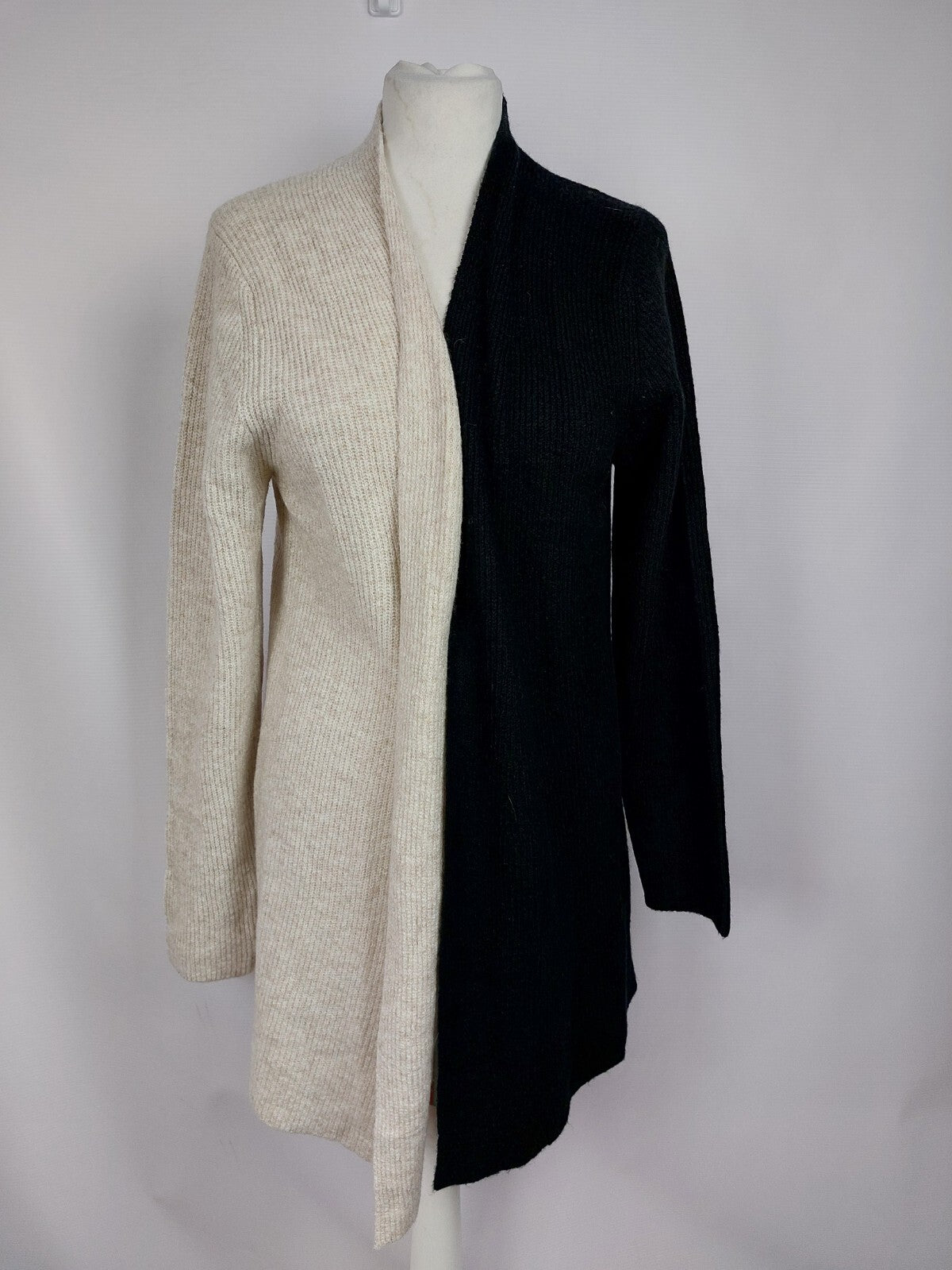 EK5032 Damen Strickjacke von Tom Tailor, schwarz/beige, Gr. S0