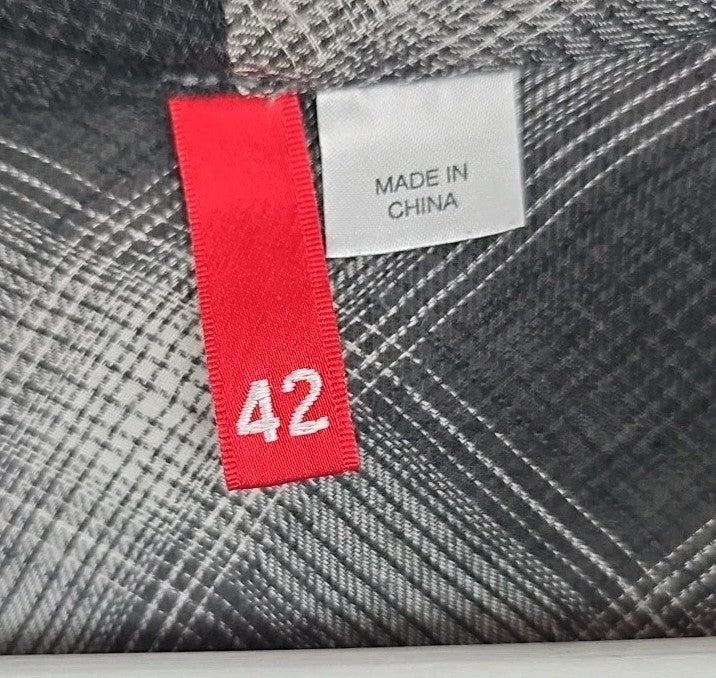 EK10032 Damen Jacke Gr.42 Grau Karriert1