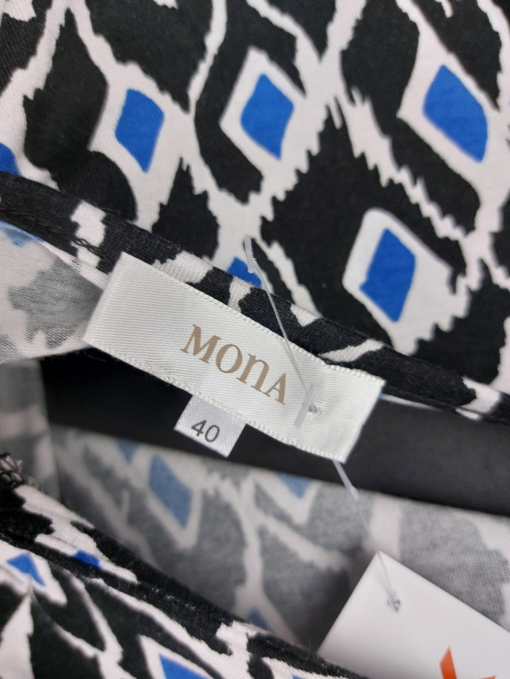 EK4746 Damen Langarmshirt von Mona, schwarz/weiß/blau, Gr. 405