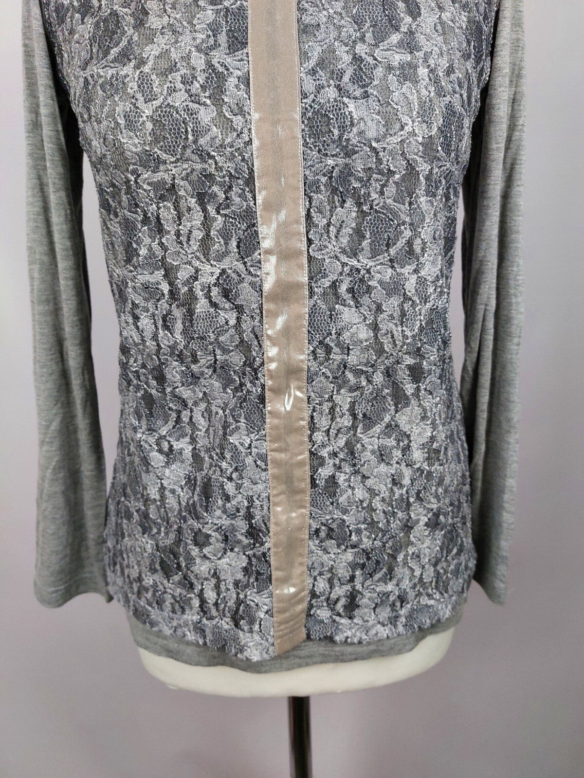 EK0325 Damen Langarmshirt von just white, grau, Gr. 342