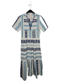 EK8037 Damen Kleid von Valerie Khalfon, Weiß/Blau, Gr.400