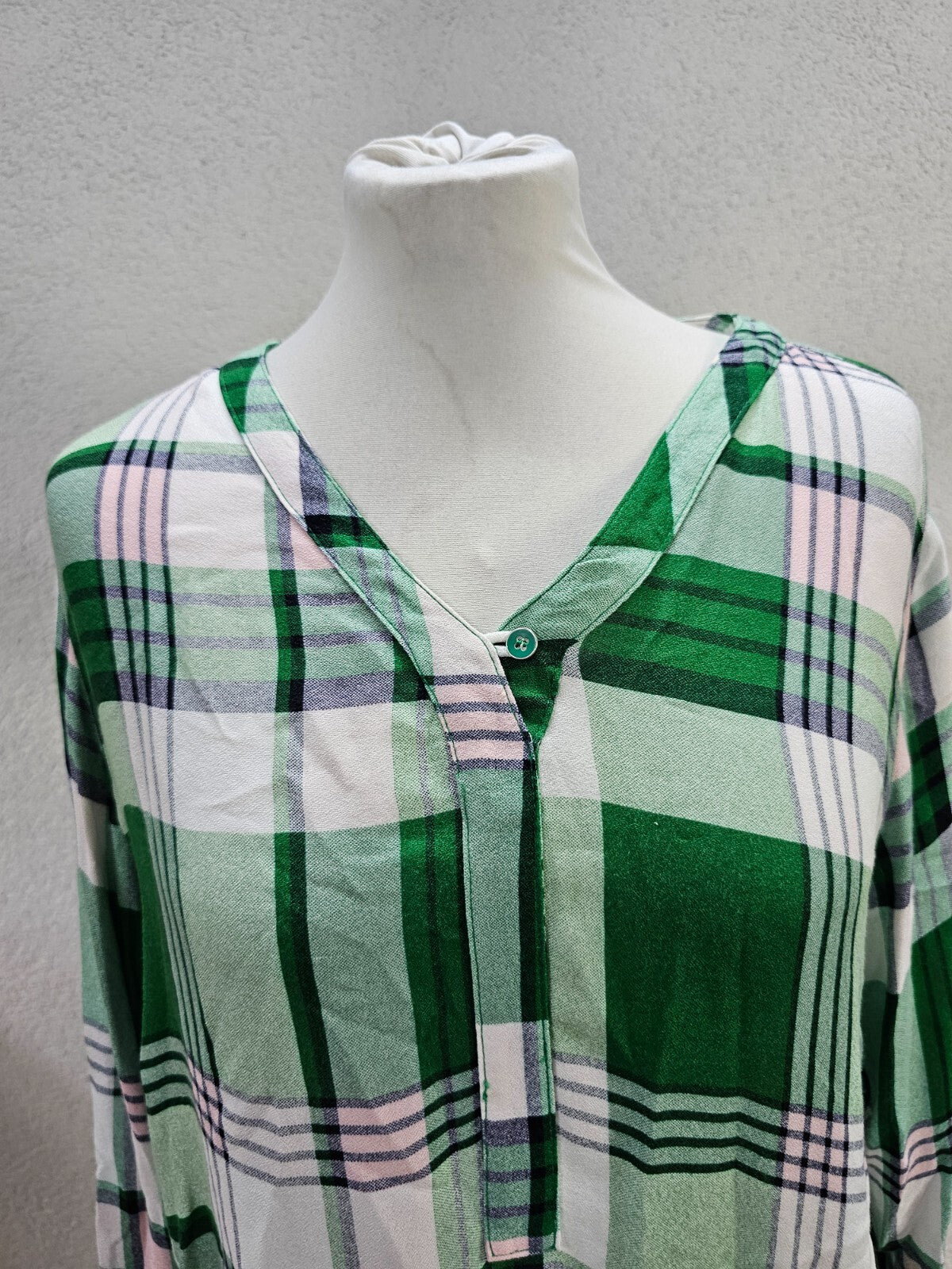EK5792 Damen Bluse von Cecil, grün/weiß/rosa, kariert, Gr. M1