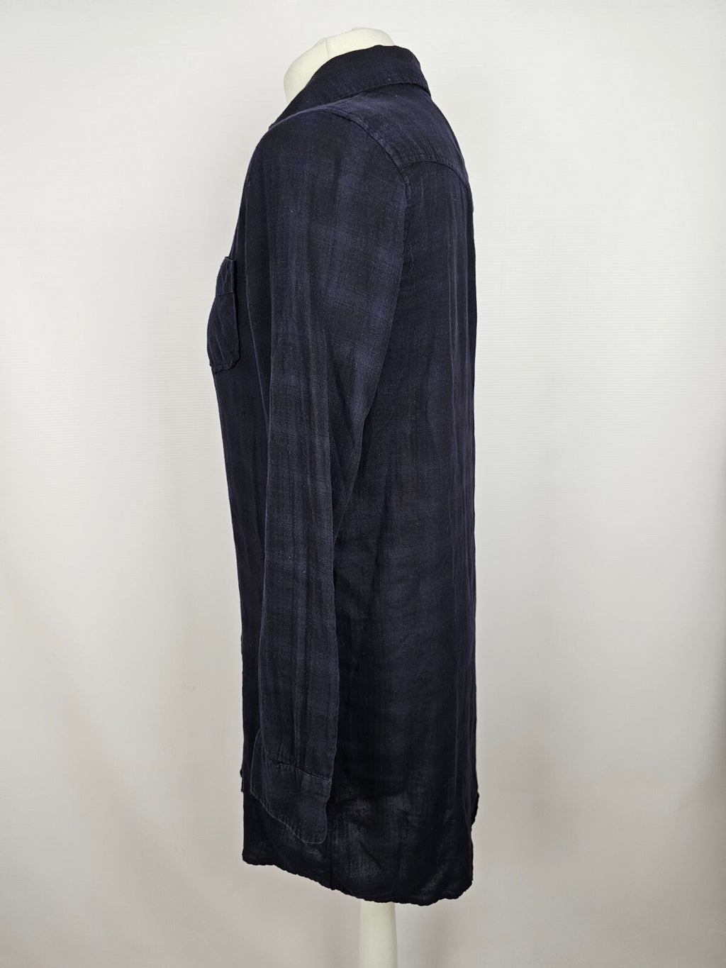 EK5374 Damen Blusenkleid von The Shirt, dunkellila/schwarz kariert, Gr. M4