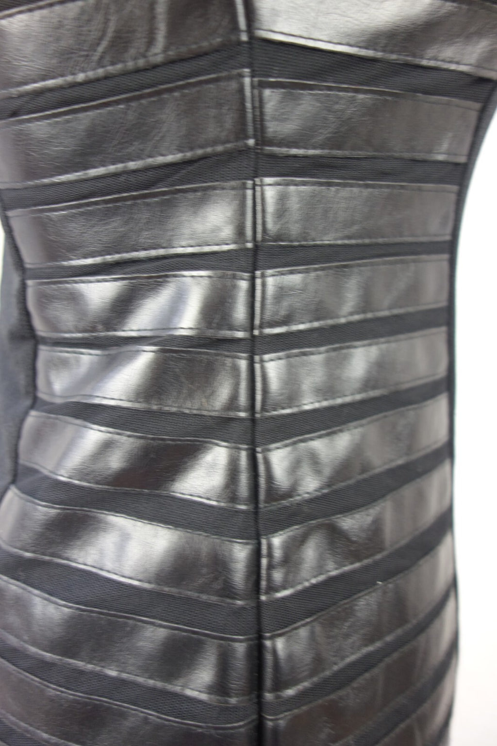 EK0974 Dame Kleid von Vera&Lucy, schwarz mit Lederverzierung, Gr. L3