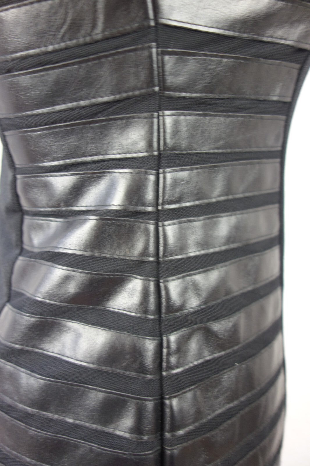 EK0974 Dame Kleid von Vera&Lucy, schwarz mit Lederverzierung, Gr. L3