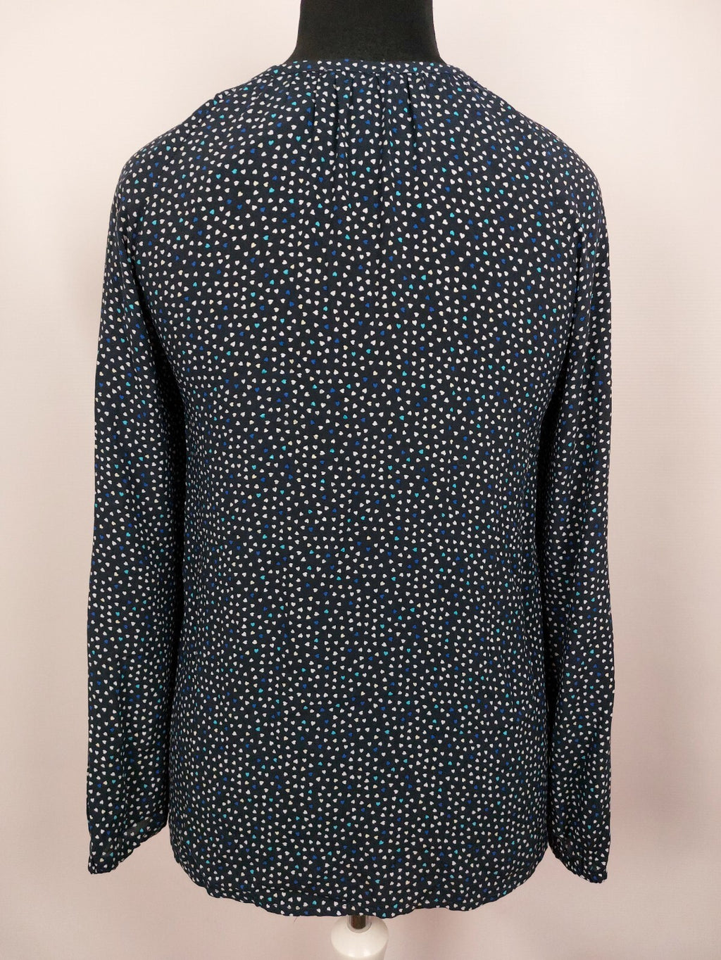 EK4985 Damen Bluse von EDC, blau mit Herzen, Gr.M5