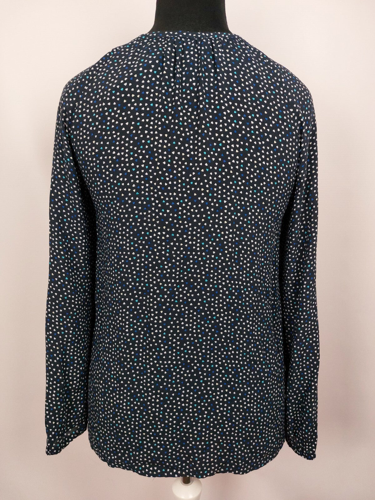 EK4985 Damen Bluse von EDC, blau mit Herzen, Gr.M5