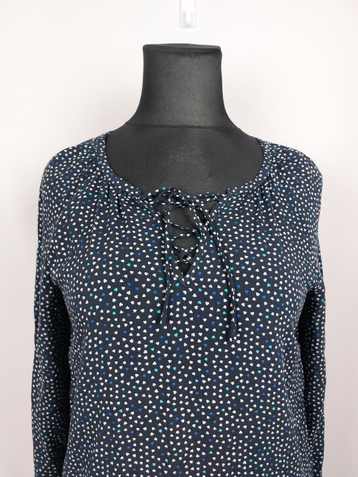 EK4985 Damen Bluse von EDC, blau mit Herzen, Gr.M1