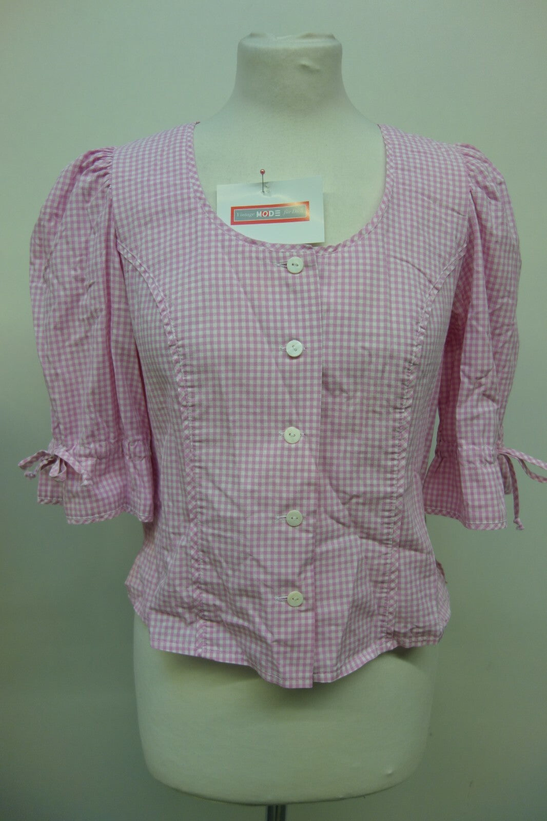 EK1549  Damen Bluse von H.Moser, rosa, kariert, Gr. 360