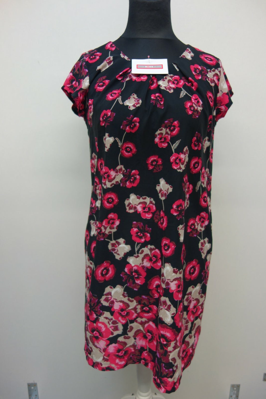 EK1122 Damen Kleid von Next, schwarz mit Blumen, Gr. L0