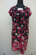 EK1122 Damen Kleid von Next, schwarz mit Blumen, Gr. L0