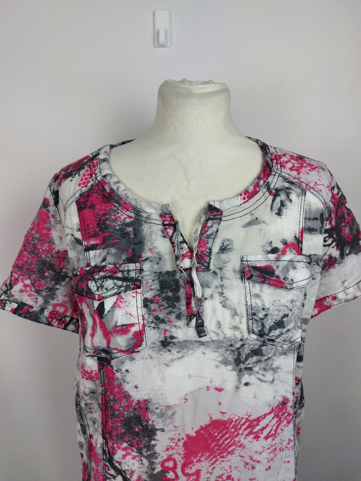 EK5015 Damen Bluse von Cecil, grau/pink, Gr. M1