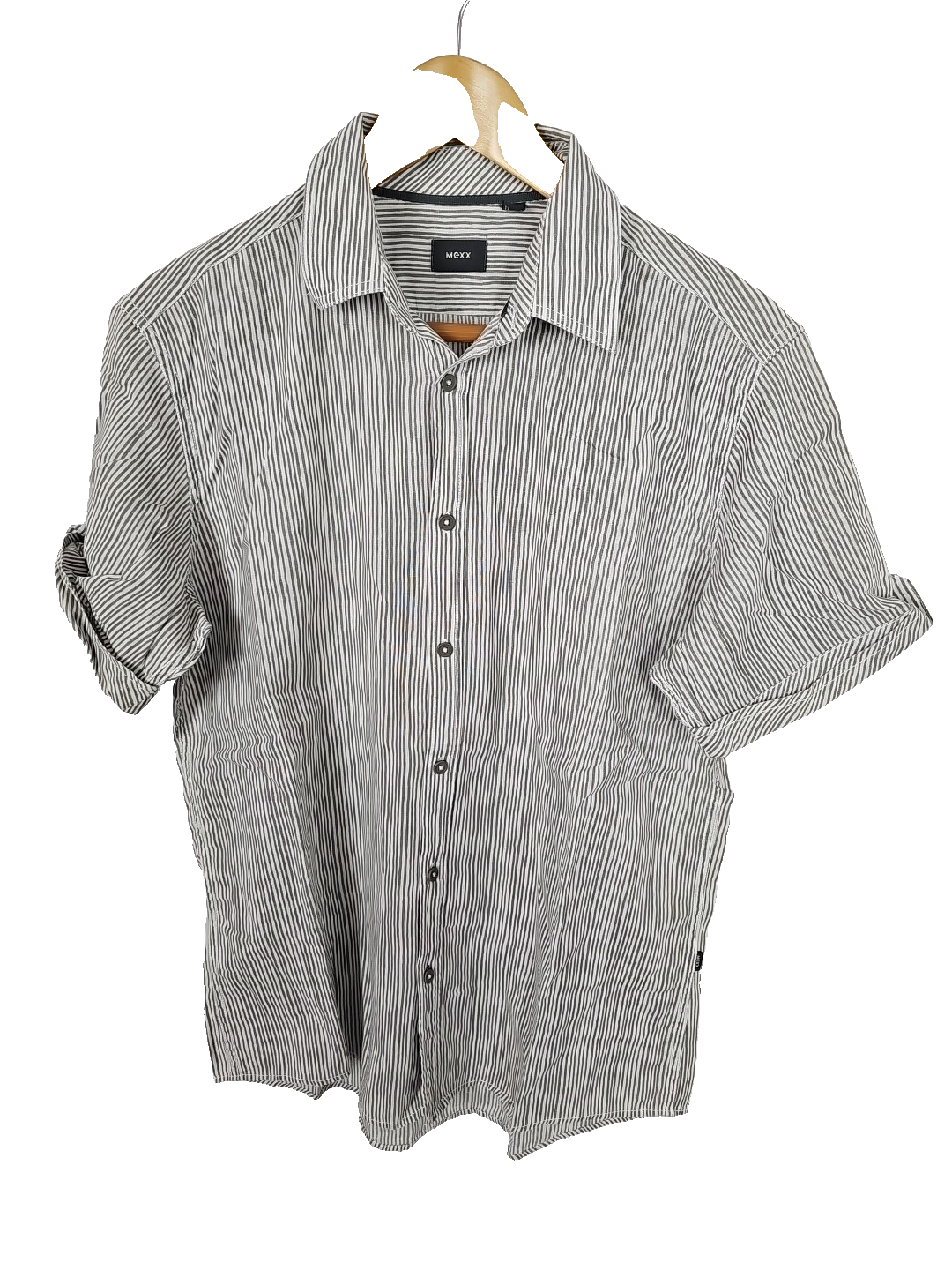 EK8293 Herren Hemd Mex Kurarm Grau Gestreift Gr.L0