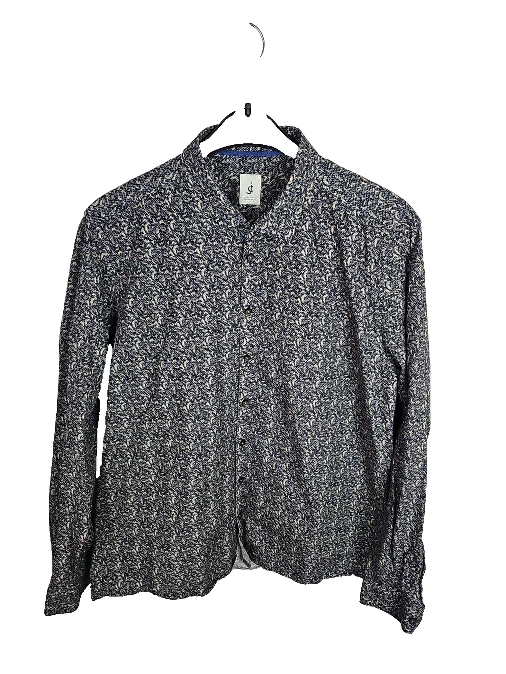 EK 1822 Herrenhemd Jupiter Smart Casual Blau Gemustert 100% Baumwolle0