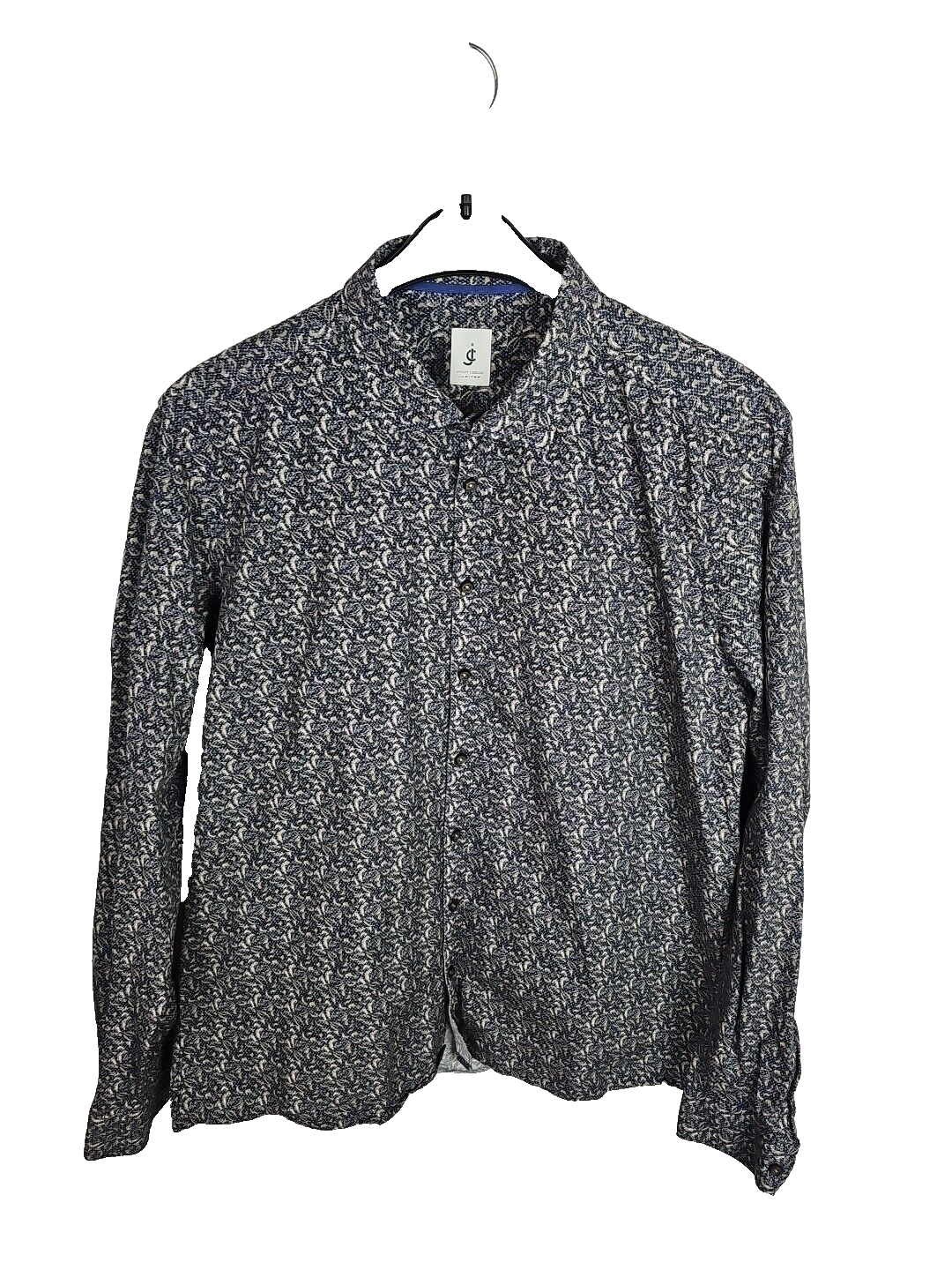 EK 1822 Herrenhemd Jupiter Smart Casual Blau Gemustert 100% Baumwolle0
