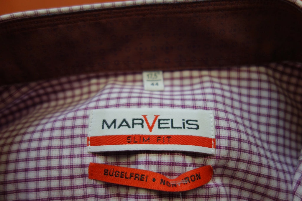 EK4121 Herren Hemd von Marvelis, lila kariert, 44, Slim Fit5