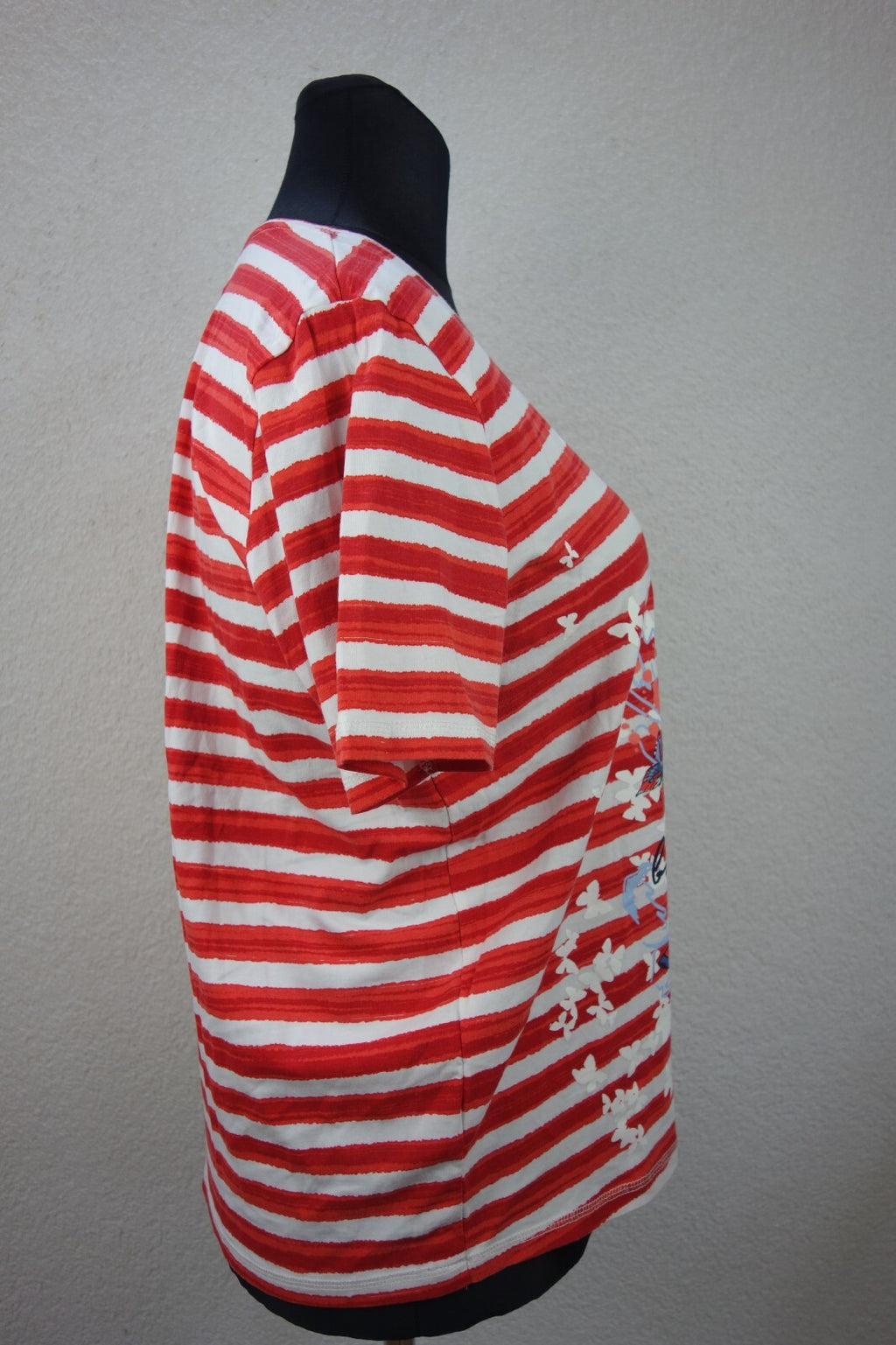 EK4215 Damen T-Shirt von Lauro Torelli, rot-weiß, Gr.XL2