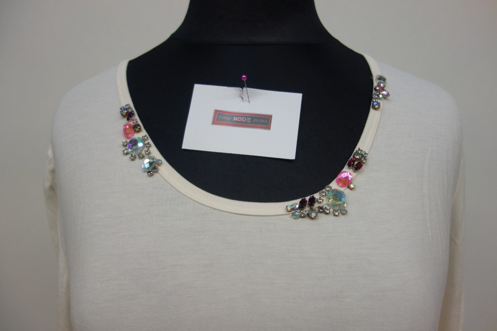 EK2623 Damen Oberteil von Himmelblau Größe 48 Beige1