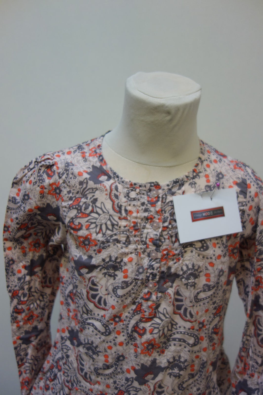 EK2582 Mädchen Bluse von Vertbaudet, rosa/grau, Gr. 1221