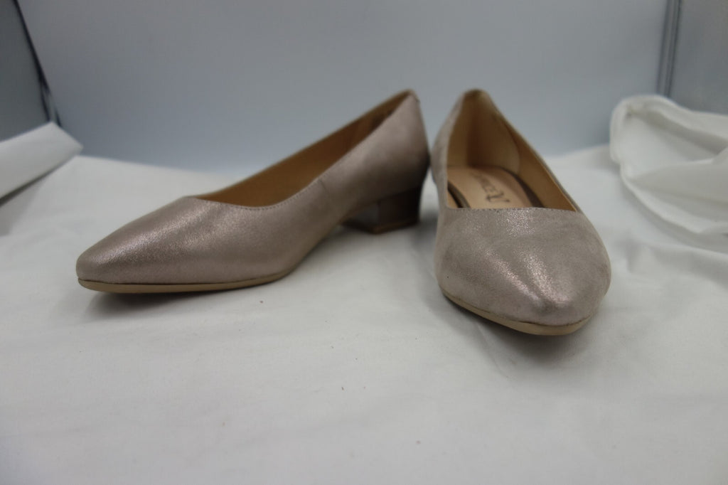ES0084 Damen Ballerinas von Caprice, graubeige glitzernd, Gr.3,50