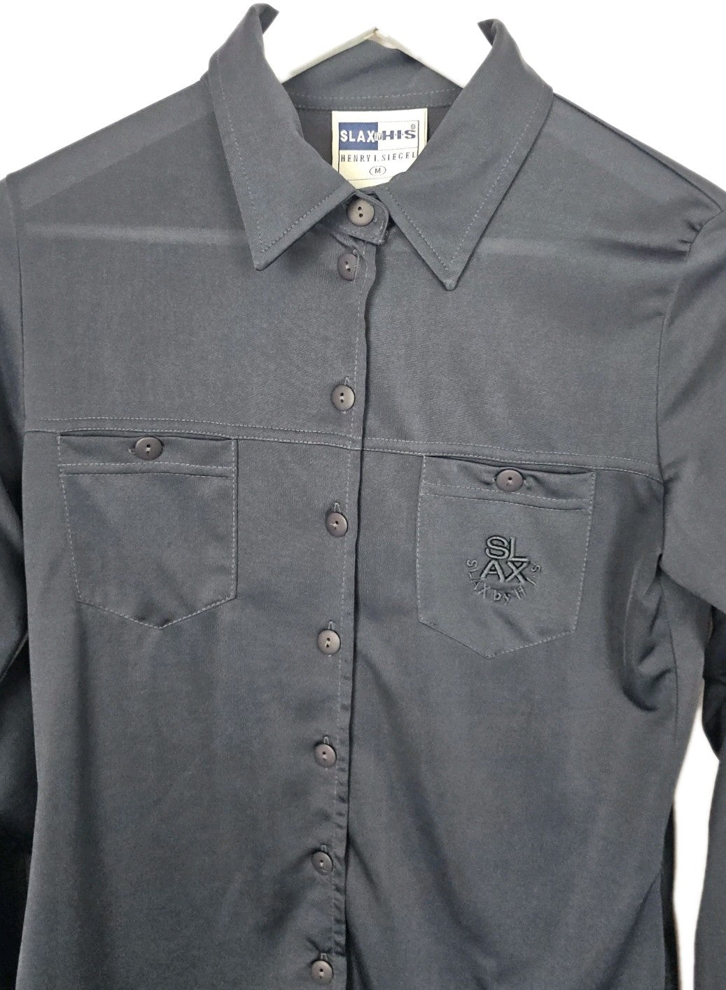 EK9005 Damen Bluse von Slax His, grau, Gr.M1