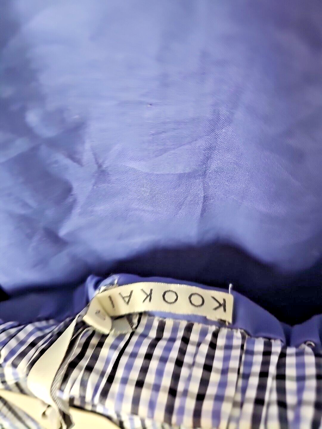 EK 574 Kleid Kookai Karriert Blau Weiss Gr 40 2