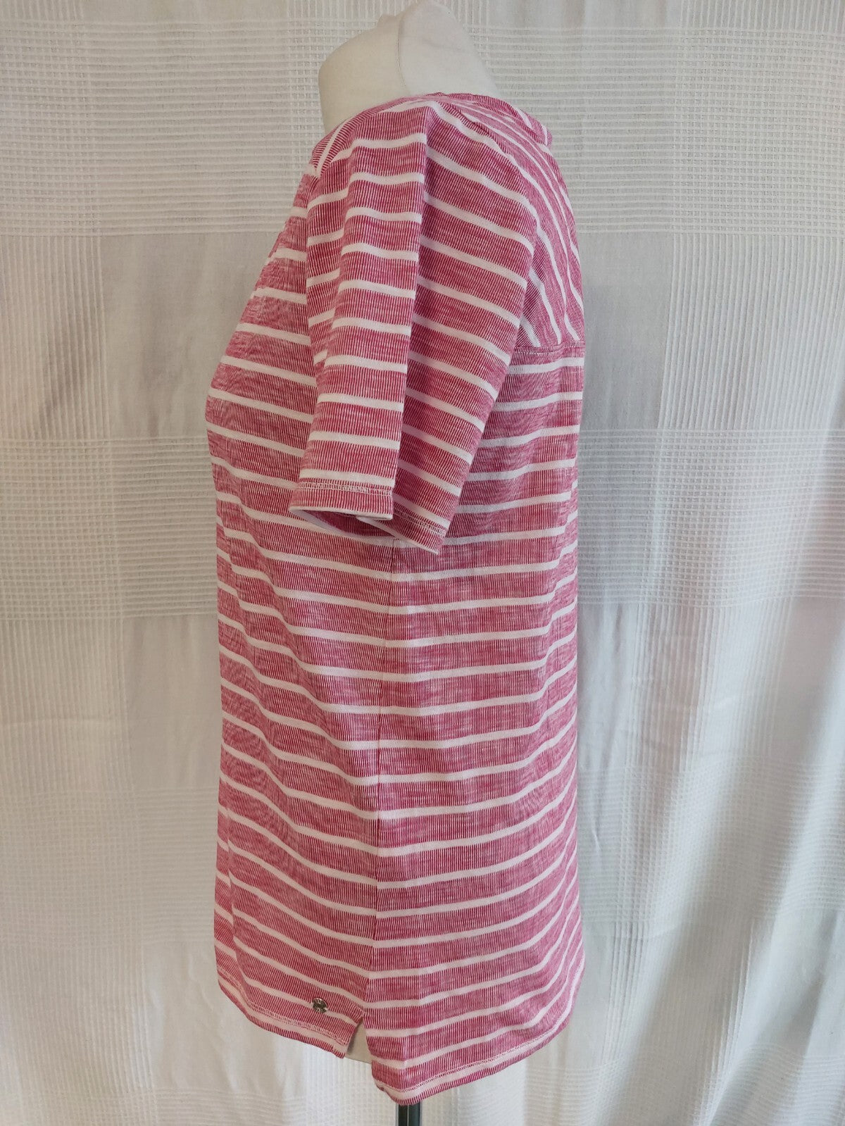 EK0971 Damen T-Shirt von Cecil, pink-weiß, Gr.S1