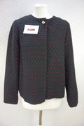 EK1919 Damen Blazer von OVS, schwarz mit rot & blauen Punkten, Gr. XL0