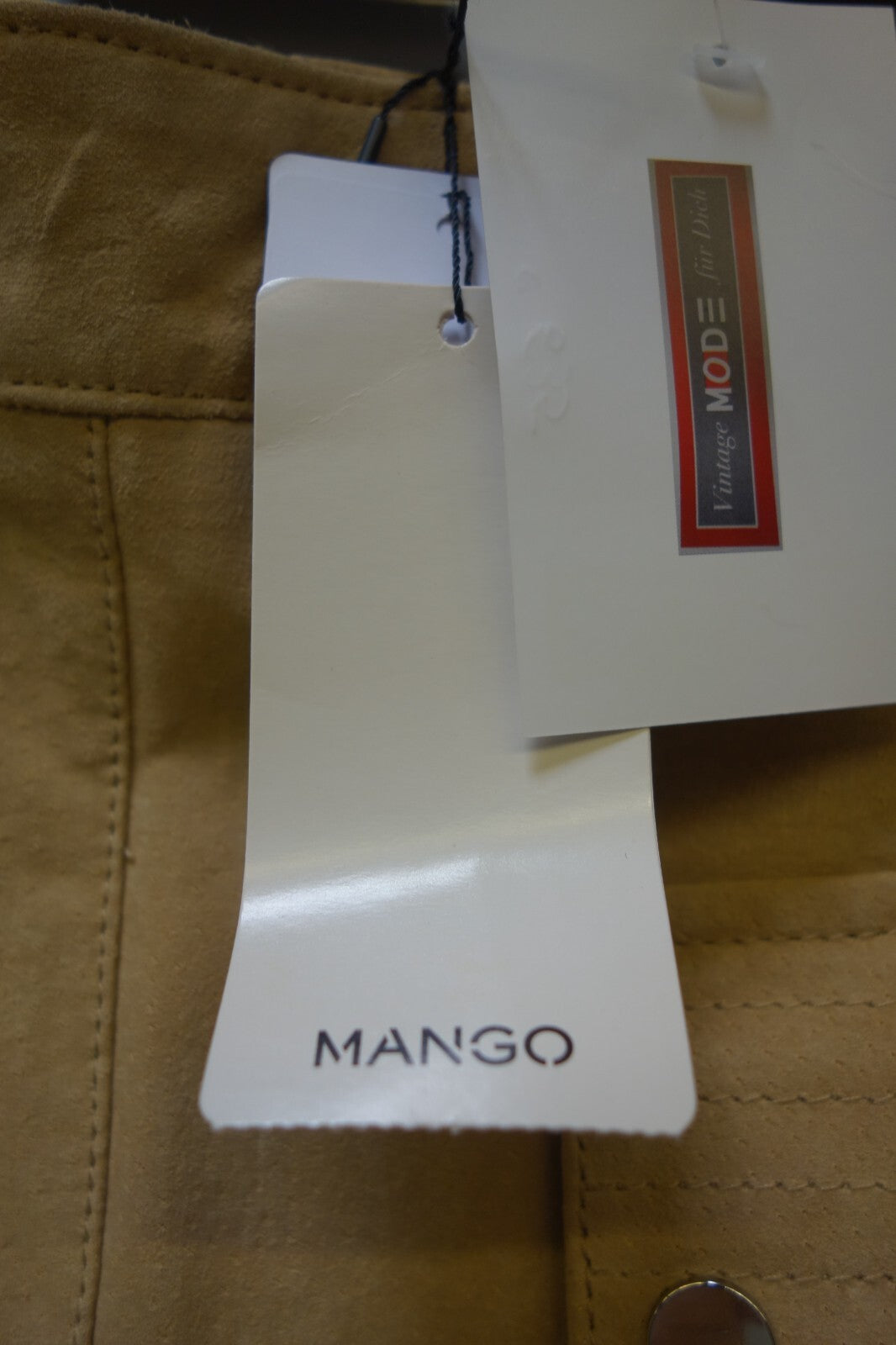 EK0635 Damen Lederrock vo Mango, hellbraun, Gr. L2