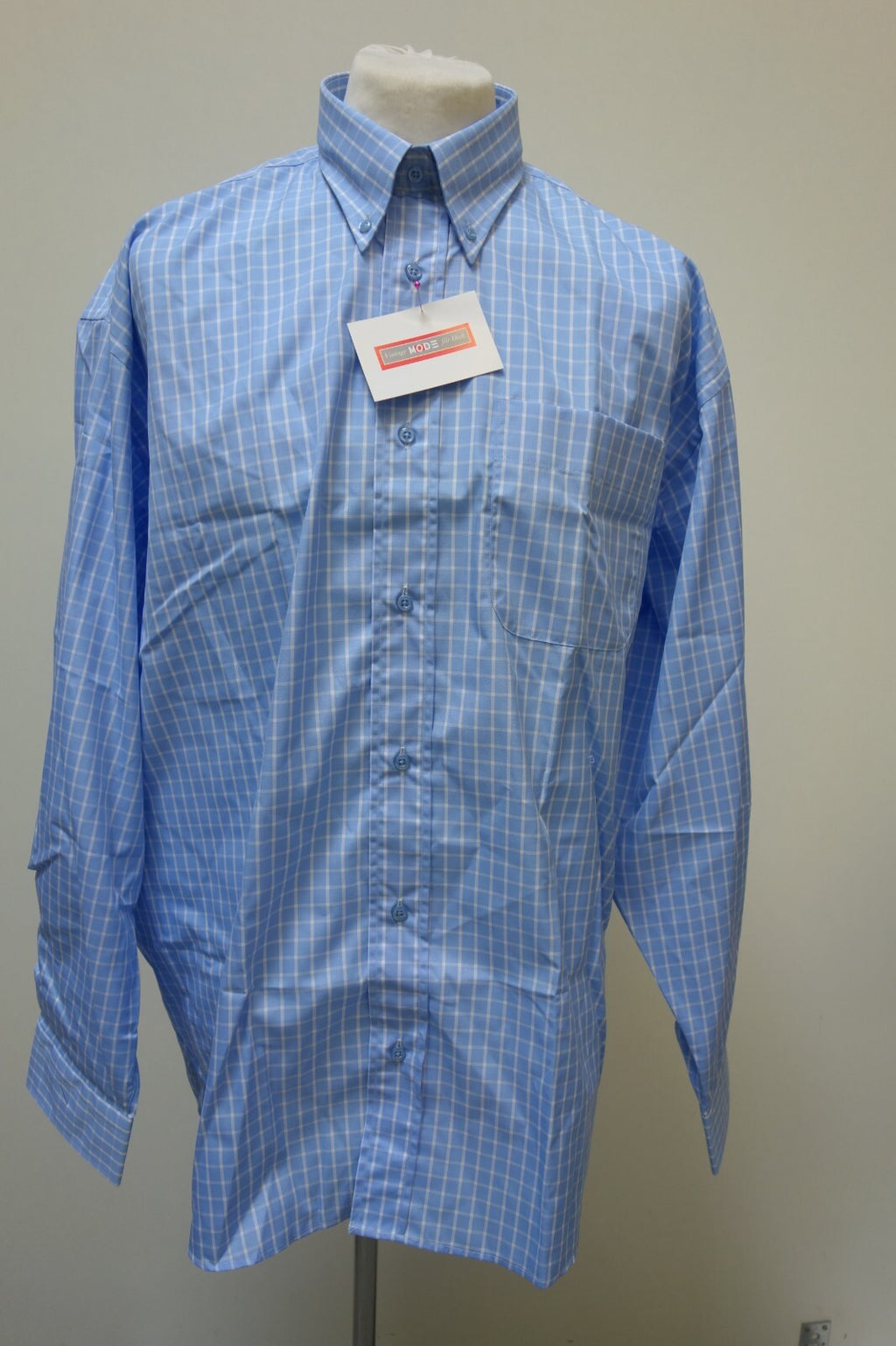 EK1887 Herren Hemd von Peter Andrew, blau kariert, Gr. 60