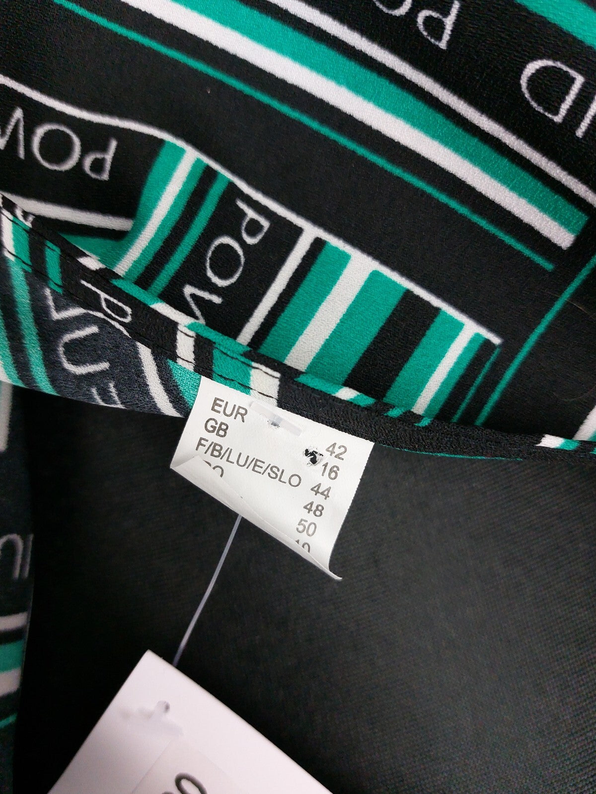 EK0910 Damen Bluse, schwarz/grün/weiß, Gr. 425