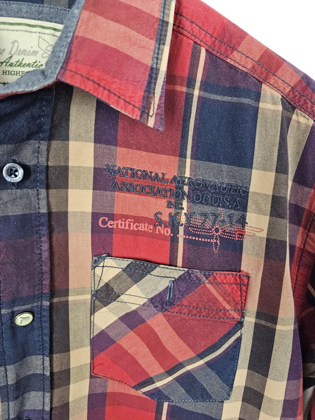 EK8993 Herren Hemd von Pioneer, rot/blau, Gr.M2