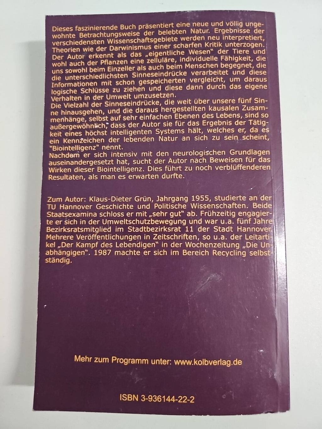 EB609 Biologische Intelligenz-Der kreative Faktor der Evolution| Klaus D. Grün 1