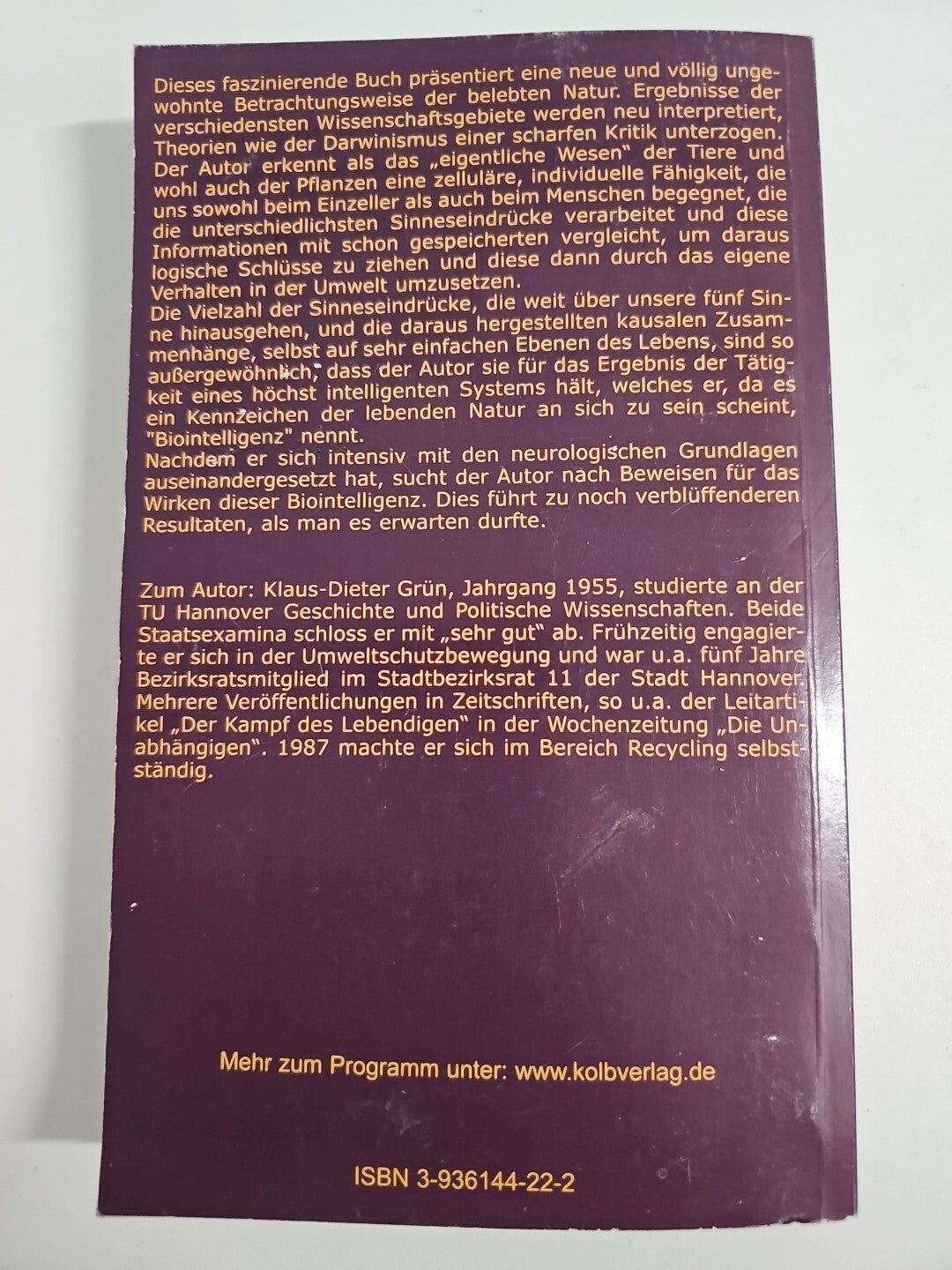 EB609 Biologische Intelligenz-Der kreative Faktor der Evolution| Klaus D. Grün 1