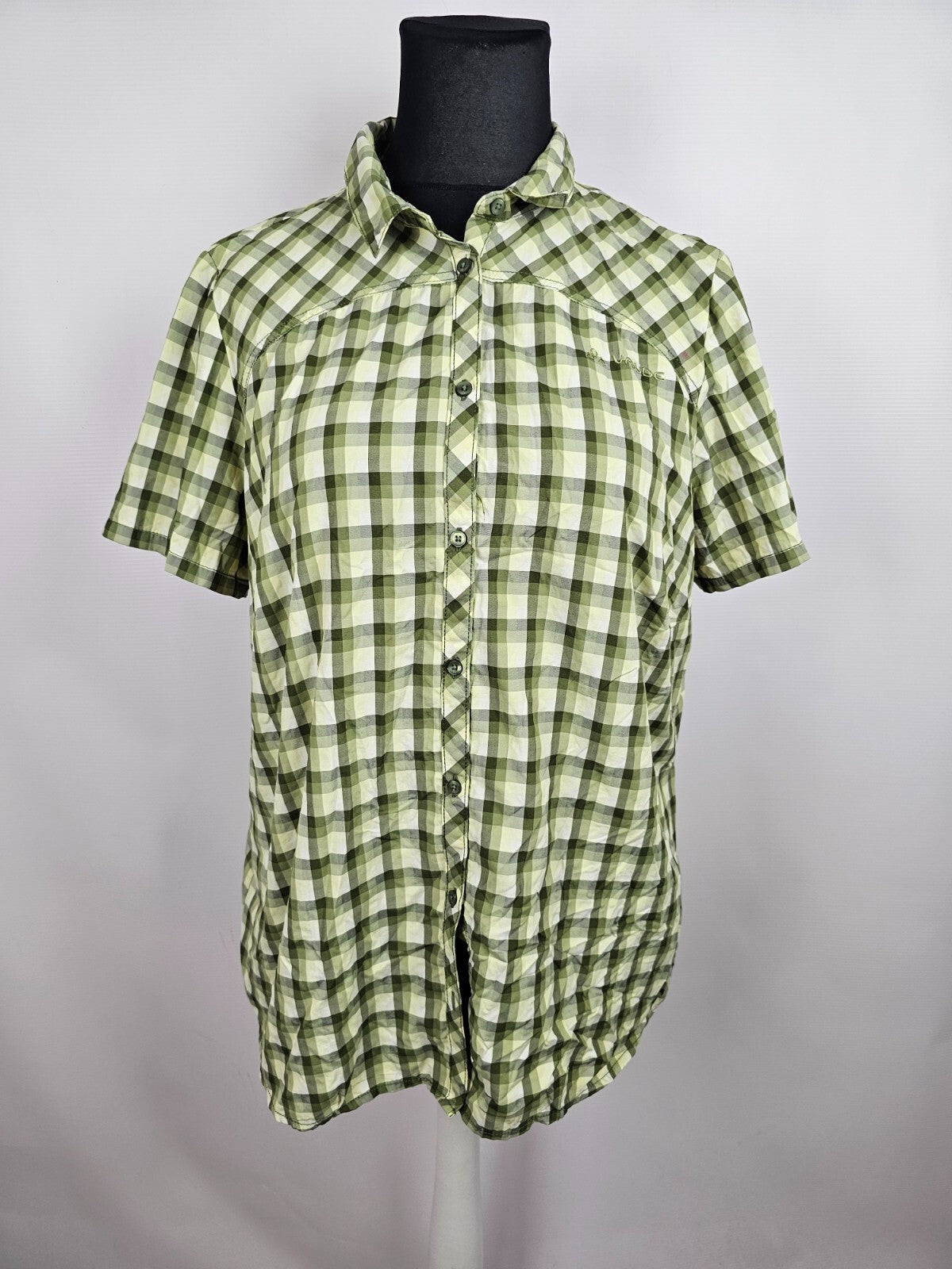 EK5488 Damen Bluse von Vaude, grün kariert, Gr. 480