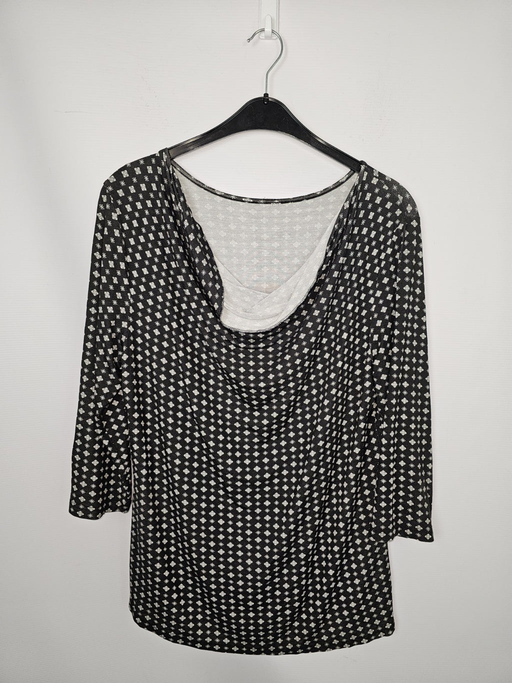 EK8515 Damen Bluse, Schwarz/Weiß, Gr. Ca. 483